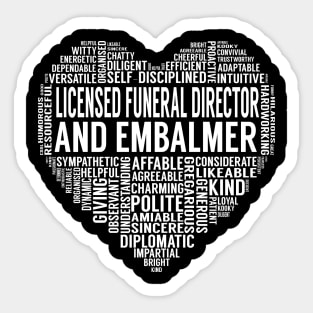 Licensed Funeral Director And Embalmer Heart Sticker